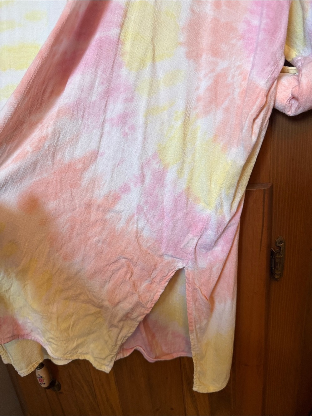 Electric & Rose  Prism hand tie-dyed Seaside Coverup Beach oversized Shirt XS/S - Picture 10 of 10